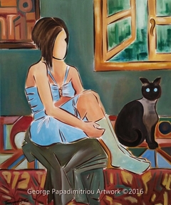 Katerina & the cat by George Papadimitriou