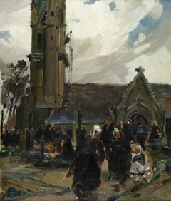 L'église de confort en jour de Toussaint by Marcel Laurent