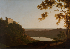 Lake Nemi, sunset by Joseph Wright of Derby