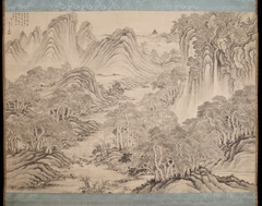 Landscape after the Four Wangs by Okada Hanko