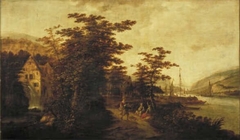 Landscape near the River Rhine by Claes Jansz van der Willigen