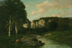 Landscape with a Hunter by Gustave Courbet