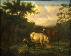 Landscape with animals by Adriaen van de Velde