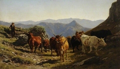 Landscape with Cattle by Auguste Bonheur