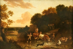 Landscape with Cattle, Sheep and Goats by Abraham Begeyn