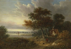 Landscape with Cottage by Samuel David Colkett