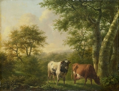 Landscape with Cows by Adolf Karel Maximiliaan Engel