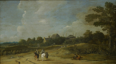 Landscape with Riders on a Sandy Road by Pieter Post