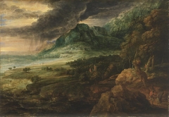 Landschaft bei aufziehendem Gewitter by Lucas van Uden