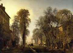 Le Boulevard Poissonnière en 1834, effet du matin by Isidore Dagnan