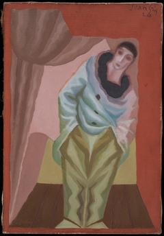 Le Pierrot au Rideau by Juan Gris