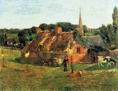 Lollichon Field and Pont-Aven Church by Paul Gauguin