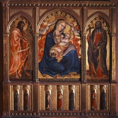 Madonna of Humility with Saints John the Baptist and Andrew; below: Seven Standing Saints by Taddeo di Bartolo