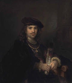 Man with a Sword and Beret by Rembrandt