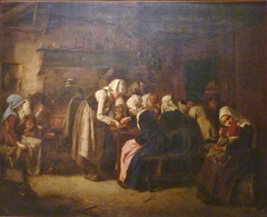 Marchande de crêpes à Quimperlé by Jean-Baptiste Jules Trayer