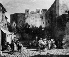 Market Day in an Italian Town by Oswald Achenbach