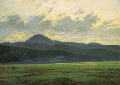 Mountain landscape in Bohemia by Caspar David Friedrich