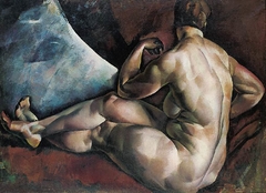 Nude from the Back (Seated Nude, Nude Study) by Vilmos Aba-Novák