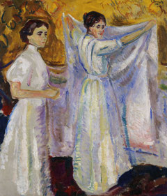 Nurses Holding a Sheet by Edvard Munch