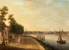 On the River Amstel with Amsterdam in the distance by Anonymous