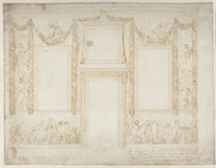 Ontwerp voor decoraties op een muur by Jacob van Campen