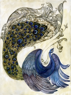 Pair Of Peacocks (series) by Feanne