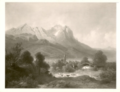 Partenkirchen mit Zugspitze by Julius Lange