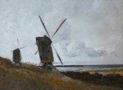 Paysage avec moulins à vent by Georges Michel