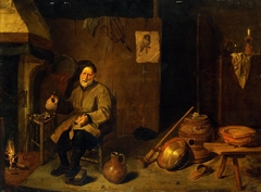 Peasant Holding an Empty Mug by Quirijn van Brekelenkam