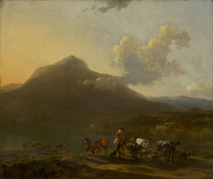 Peasants with Cattle and Sheep before a Mountainous Landscape by Nicolaes Pieterszoon Berchem