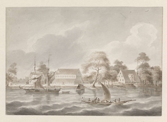 Plantage Jagtlust aan de Suriname rivier by Hendrik Huygens