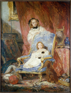 Portrait de Madame Isabey et de sa fille by Eugène Isabey