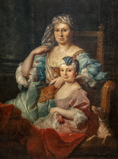 Portrait de Madame Poulhariez et de sa fille Anne - Pierre Hubert Subleyras by Pierre Subleyras