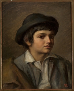 Portrait of a boy in a hat by Maurycy Gottlieb