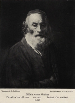 Portrait of an old man with his hand in his jacket by Rembrandt