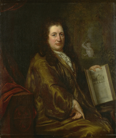 Portrait of Caspar Commelin, bookseller, newspaper publisher and author of the official history of Amsterdam 'Beschrijvinghe van Amsterdam'of 1693 by David van der Plas