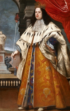 Portrait of Cosimo III de' Medici in grand ducal robes. by Baldassare Franceschini