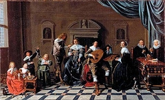 Portrait of the family of Haarlem mayor Ruychaver and Alijd van der Laen in 1629 by Jan Miense Molenaer