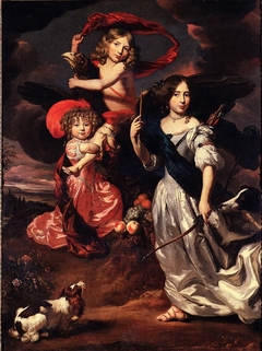 Portrait of Three Children as Ceres Ganymede and Diana by Nicolaes Maes