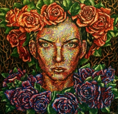 Portrait with roses by Jekaterina Razina