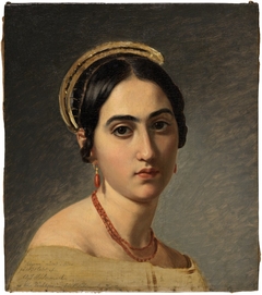 Regina. Roman Girl with Choral Necklace and Earrings by Olof Johan Södermark