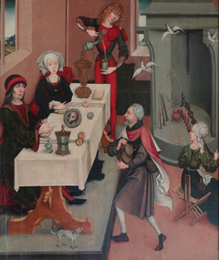 Résurrection miraculeuse des poulets rôtis by Master of the Legend of Saint James