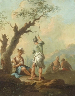 Roman Soldiers resting by a Tree by Franz de Paula Ferg