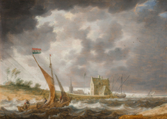 Sailing Boat near the Shore by Bonaventura Peeters the Elder