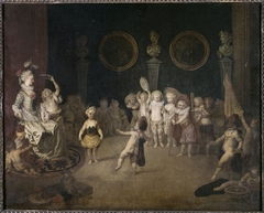 Scène de la comédie italienne jouée par une troupe d'enfants by Jean-Antoine Watteau