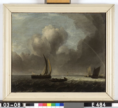 Schepen voor de kust in een stevige wind by anonymous painter