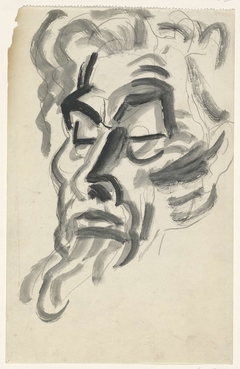 Schetsblad met portret van Jan Toorop by Leo Gestel