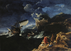 Seascape with Jonah and the Whale by Gaspard Dughet