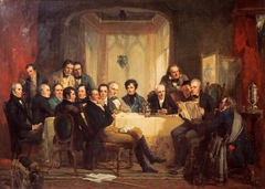 Sir Walter Scott and his friends at Abbotsford by Thomas Faed