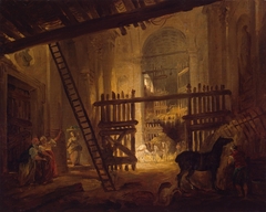 Stable in Ruins of the Villa Giulia by Hubert Robert